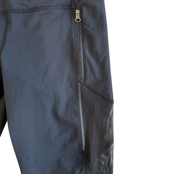 Lululemon Mesh Panel Cropped Leggings Black Zip Pockets Size 6‎ EUC - Picture 3 of 4
